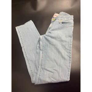 Fiorucci Jeans Women's 31‎ Blue Denim Straight Leg Mid Rise 5-Pockets Zip Fly